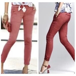 cabi | 2| Nantucket Coral Salmon Jogger Ankle Cargo Cotton Pants #5178